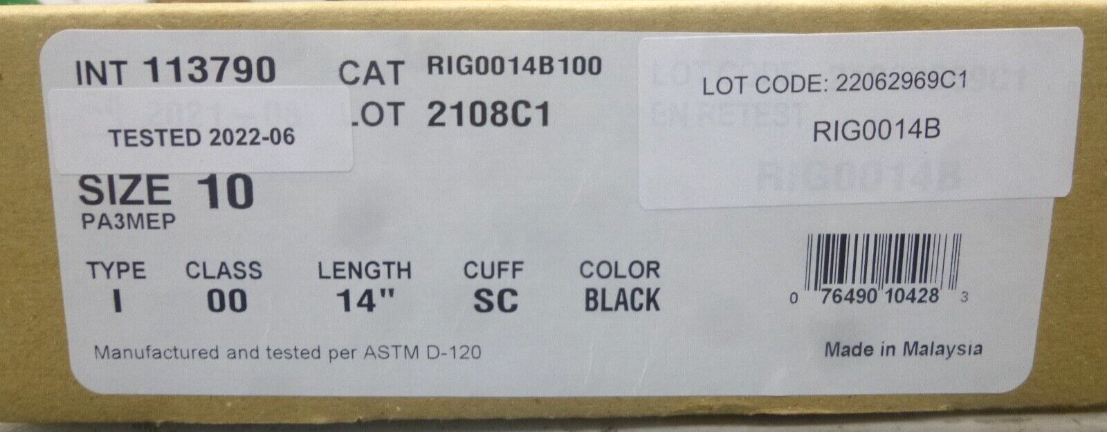 NEW!! ANSELL, Black Electrical Gloves, 00 Class, Size 10, CLASS 00 B 14