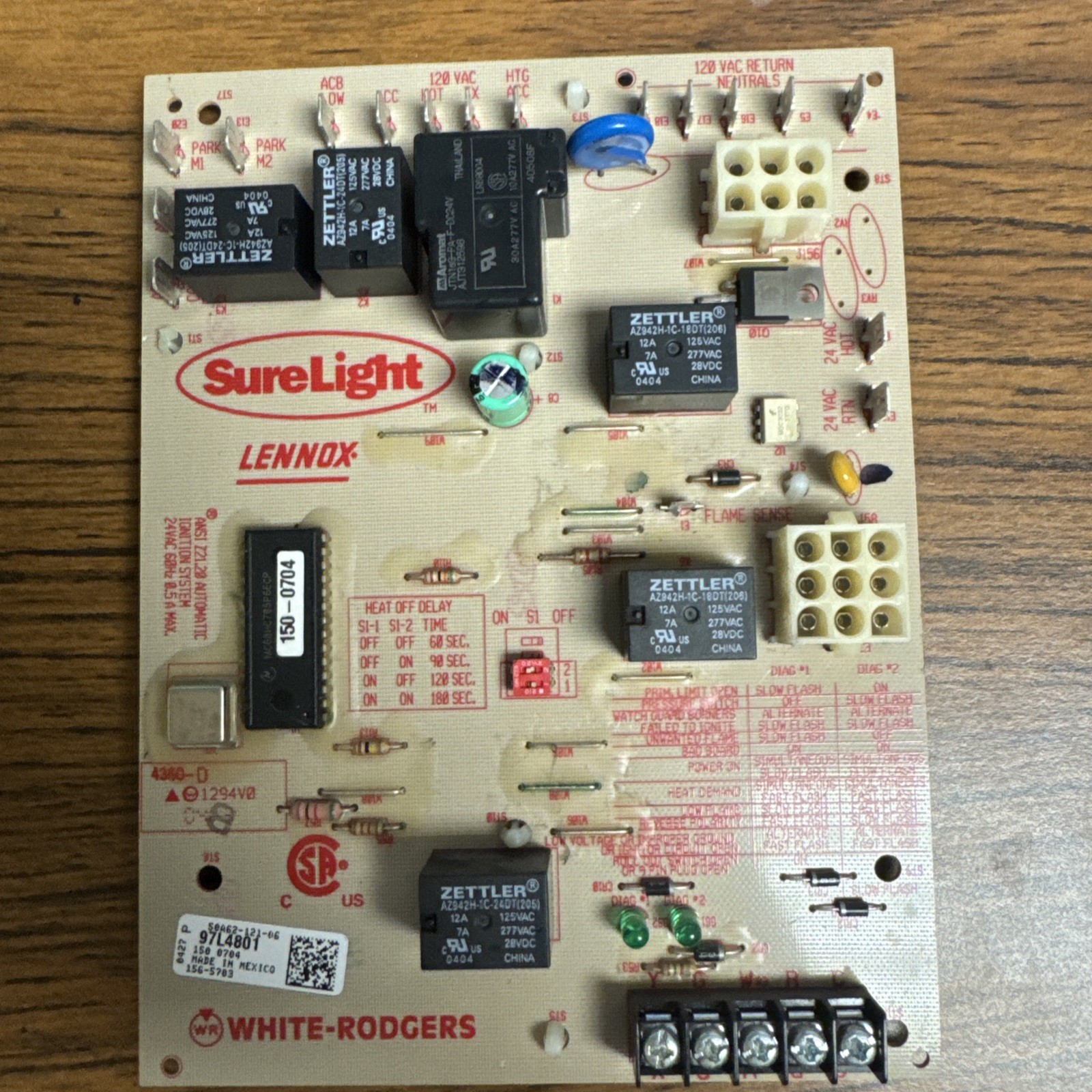 Lennox SureLight 97L4801 / 50A62-121 Furnace Control Circuit Board