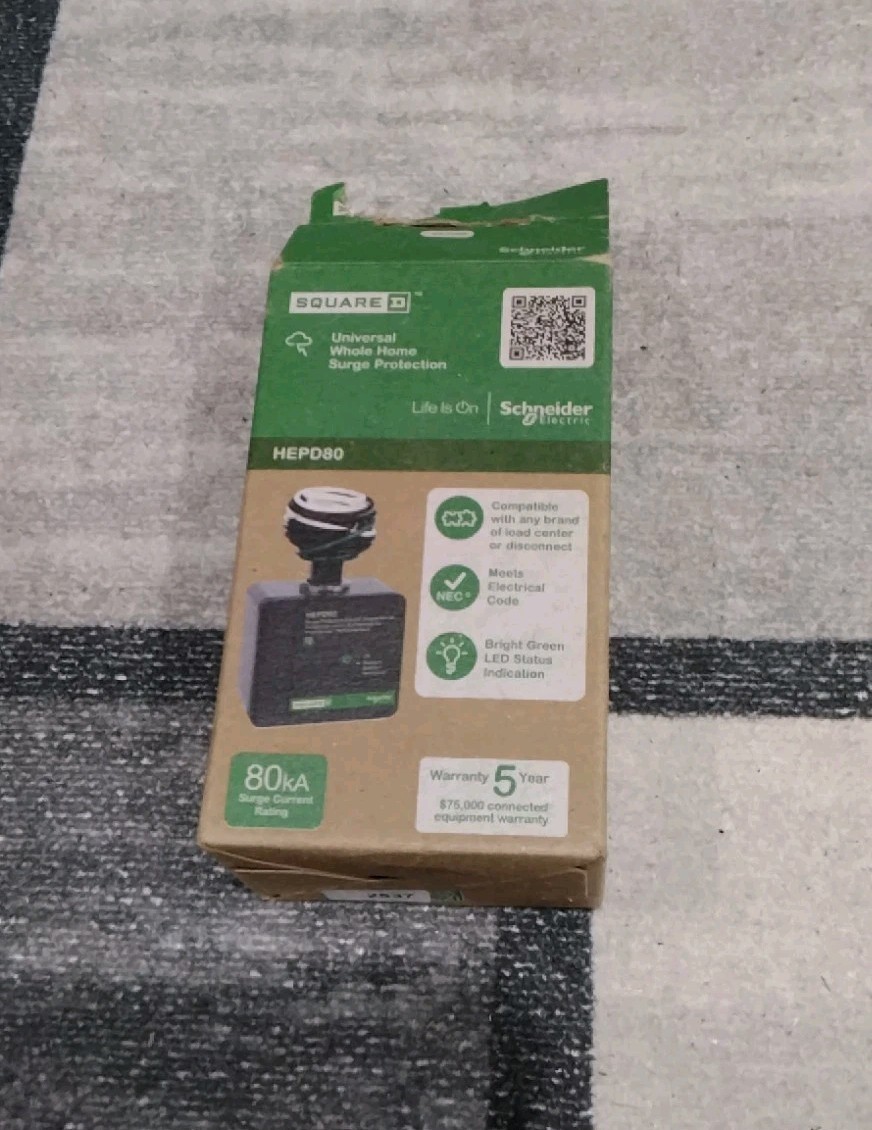 Square D HEPD80 Whole Home Electronics Protective Device AC Surge 80kA New Open