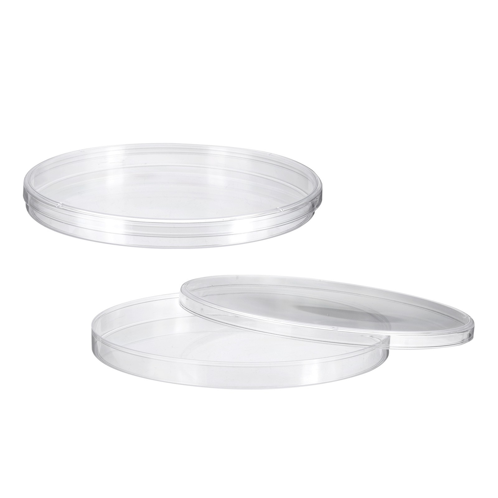 2 Pack 150mm/5.9 Inch Plastic Petri Dishes with Lids for Lab, Clear