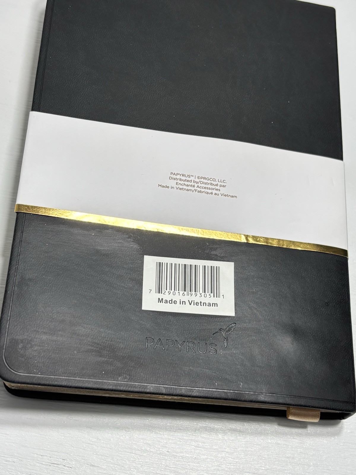 PAPYRUS Black Ruled Gilded Notebook Journal 240 Ivory Lined Pages with Bookmark