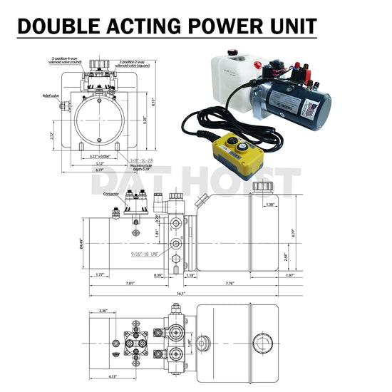 8 Ton Hydraulic Scissor Hoist Kit – Fits 10-14′ Dump Truck DH-516