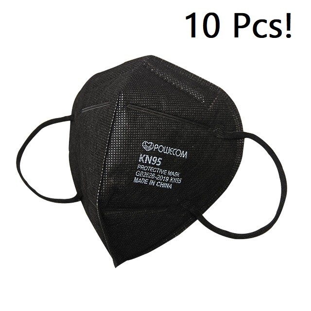 Powecom KN95 Protective Face Mask Respirator KN 95 Black – 10 pcs ✅ GB2626-2019