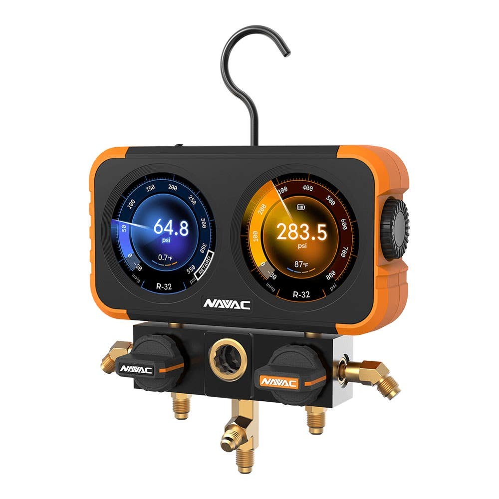 NAVAC N2DX FLEX-X 2-Valve Digital Manifold Gauge with HD Interface