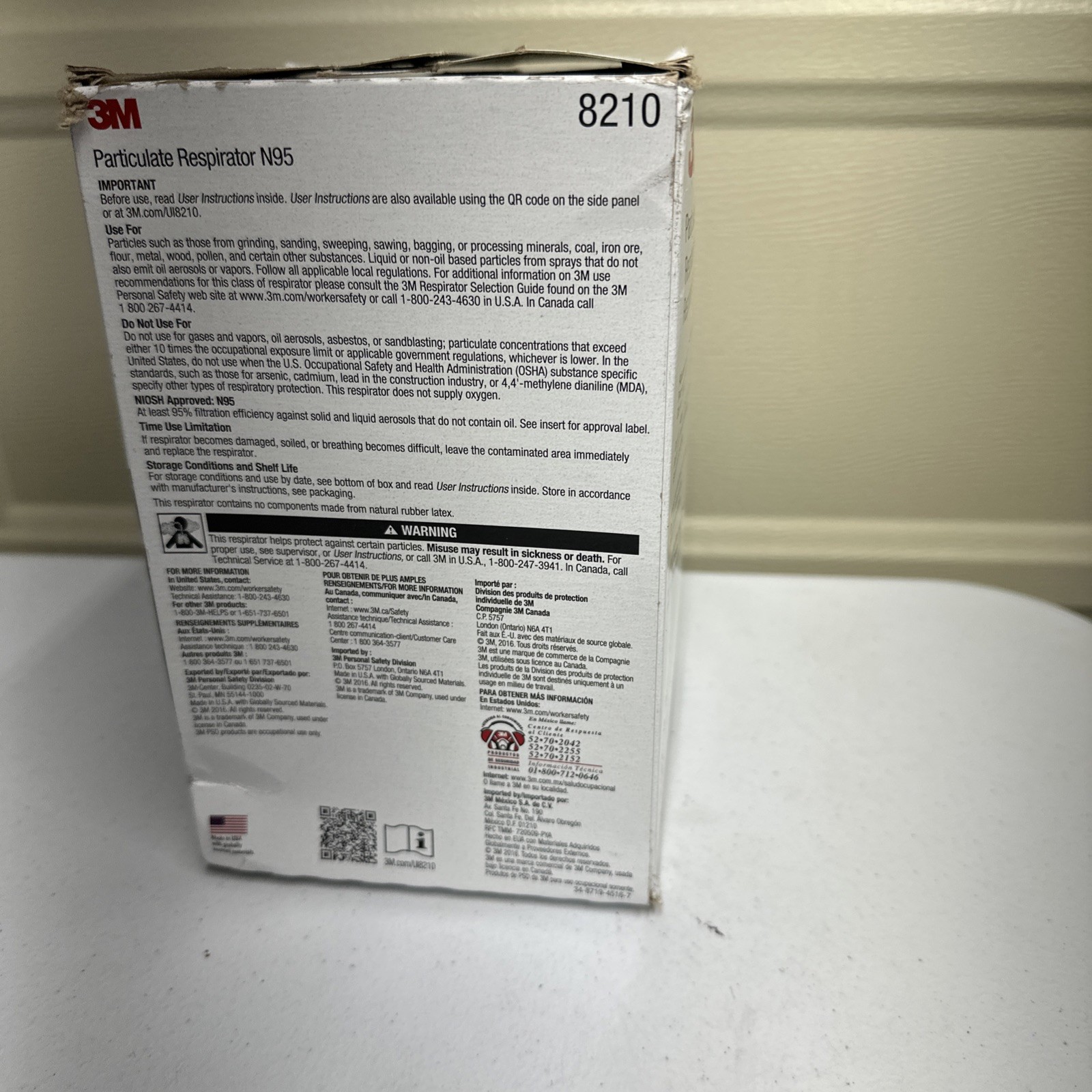 3M 8210 N95 Particulate Respirator, 20 Per Box