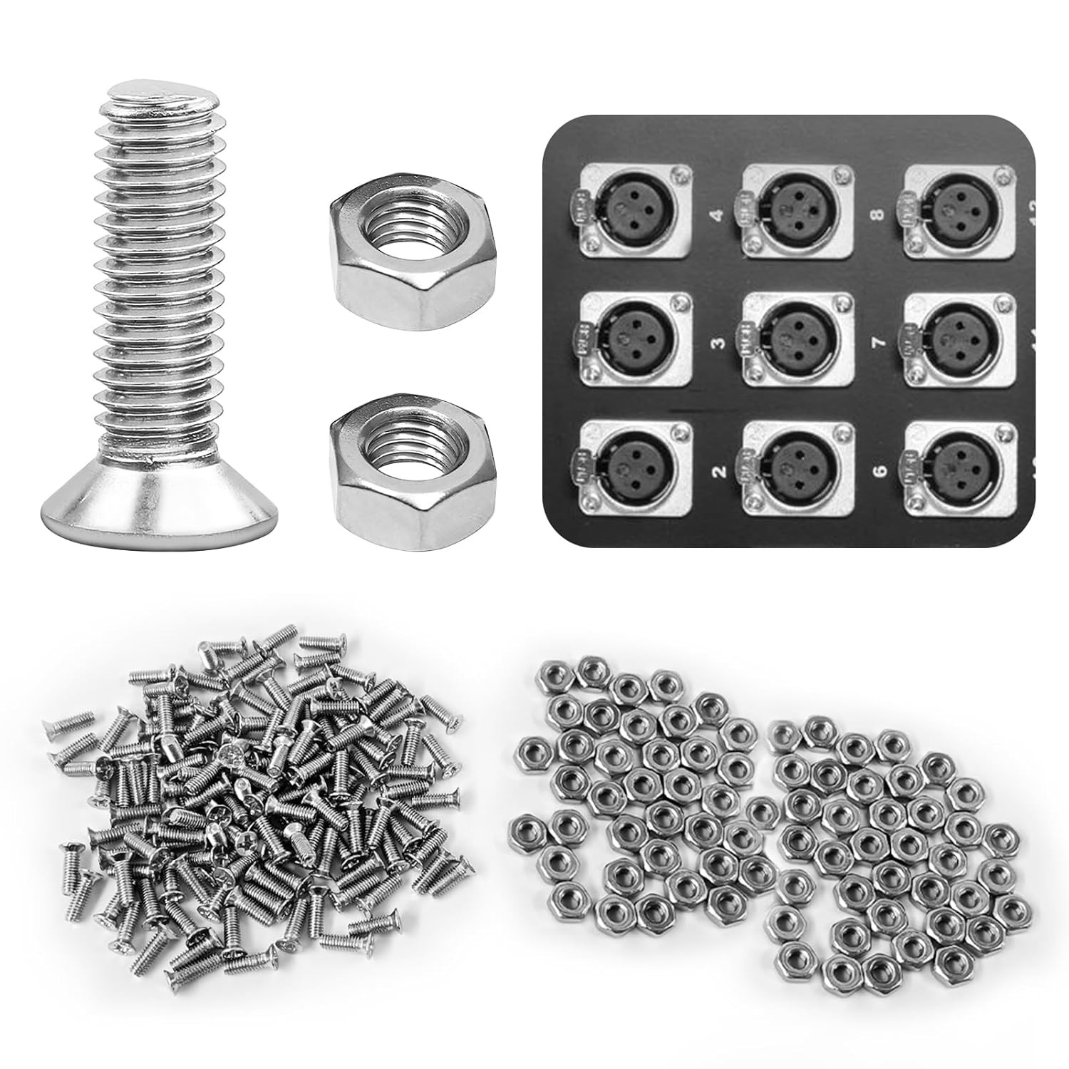 100 Pieces D Series Panel Screws and Nut Kit – Panel Mount Connector, Audio Serv