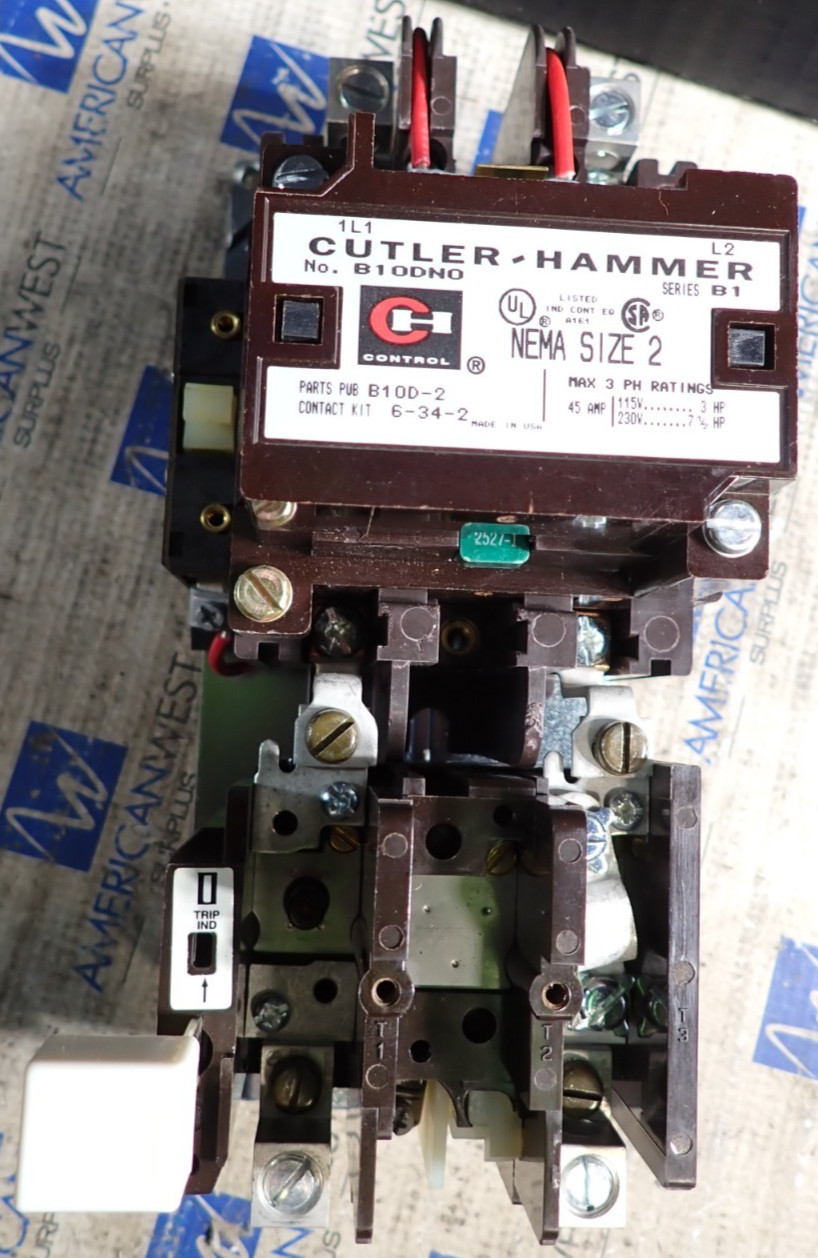 New Cutler Hammer B10DN0FB Ser B1 Single Phase Size 2 Starter 120/240 Volt Coil
