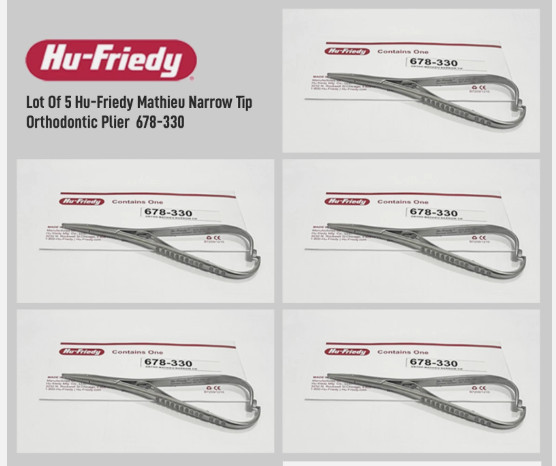 LOT OF 5 HU FRIEDY Mathieu Narrow Tip Orthodontic Plier | 678-330