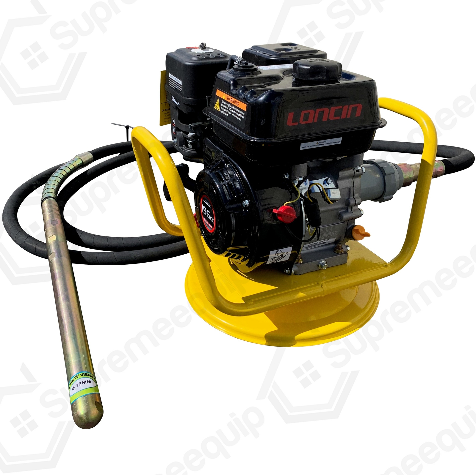 6.5HP Gas Power Concrete Vibrator 1.5 Inch x 18 Foot Flexible Vibrate Poker