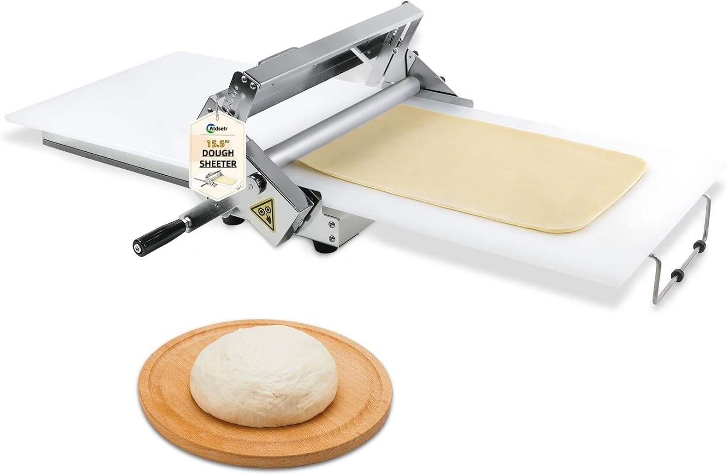 Durable Folding Dough Sheeter 15.5in – Stainless Steel for Home and Catering Use