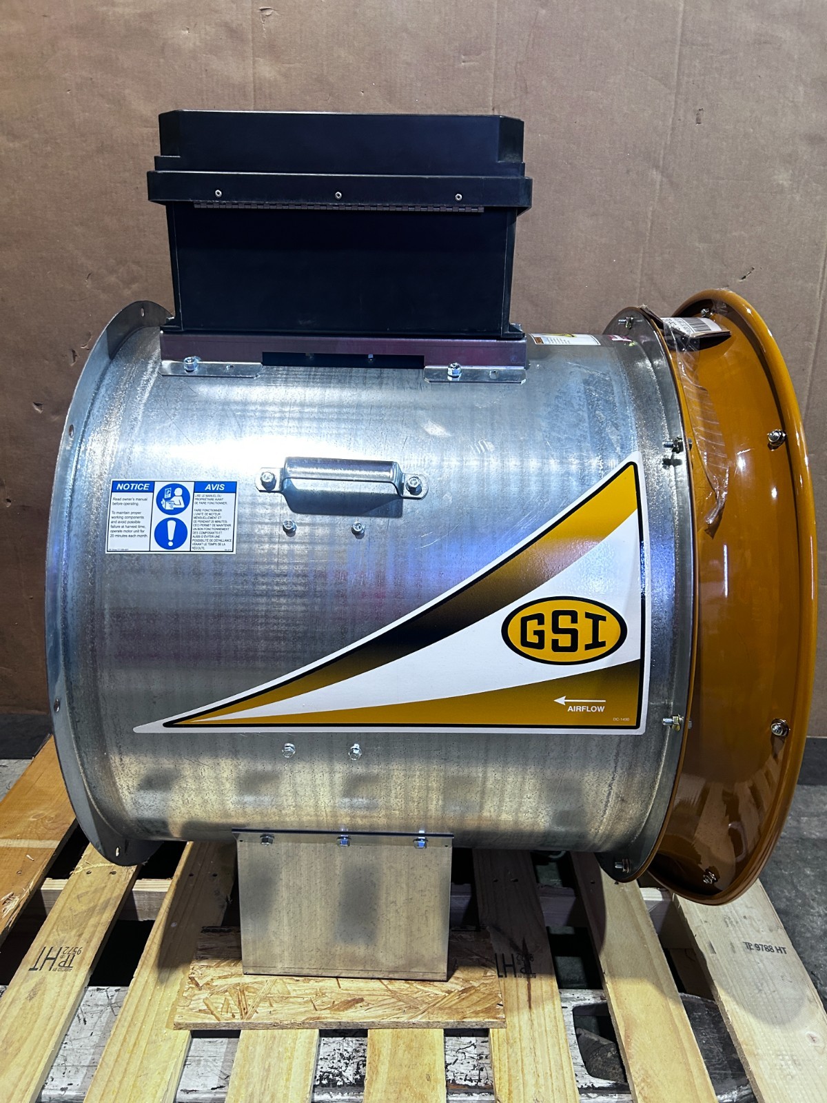 New Open Box GSI 26» Grain Bin Vane Axial Aeration 1 Phase Fan DF-156-1G
