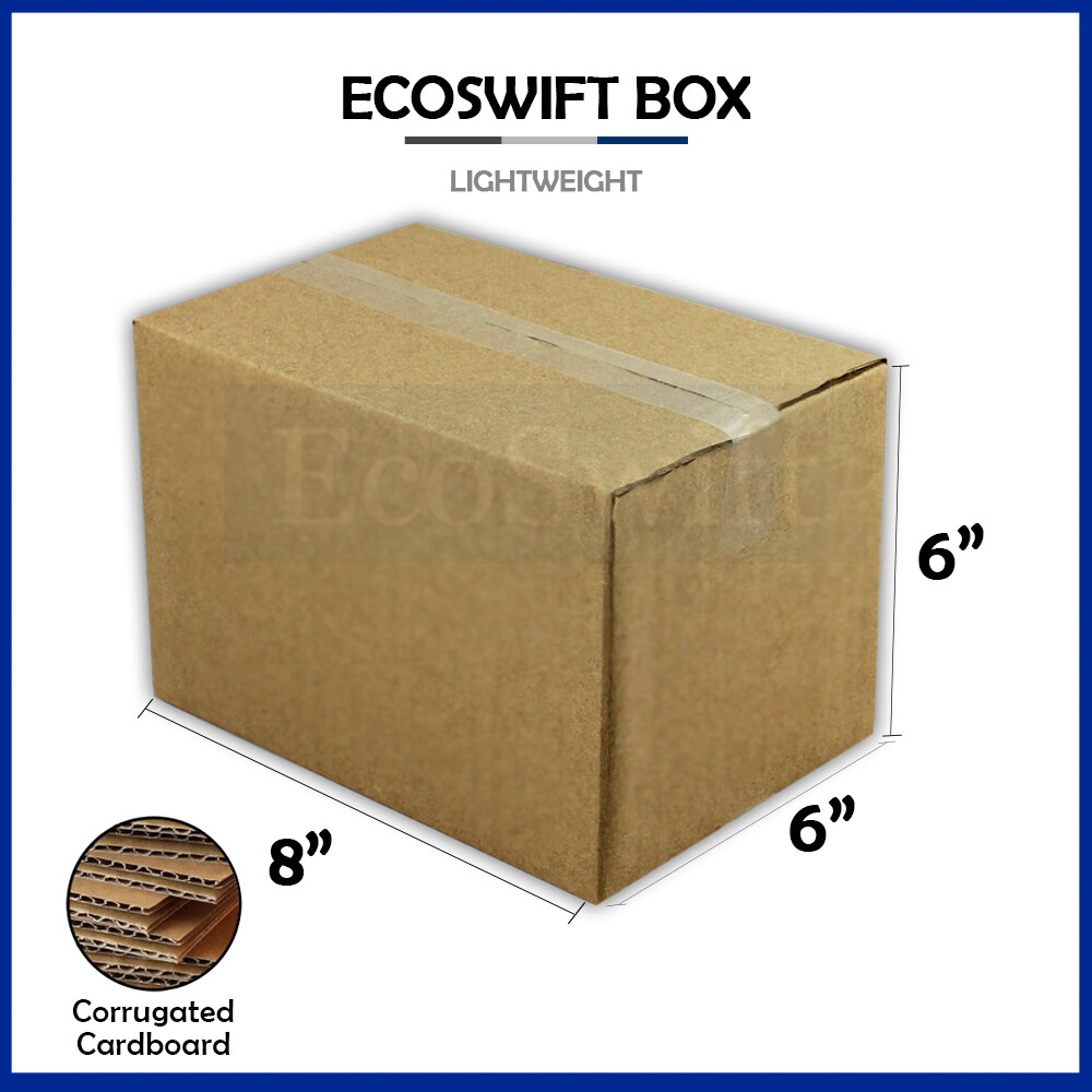 1-Box 8x6x6 EcoSwift Cardboard Packing Moving Shipping Box Corrugated Carton