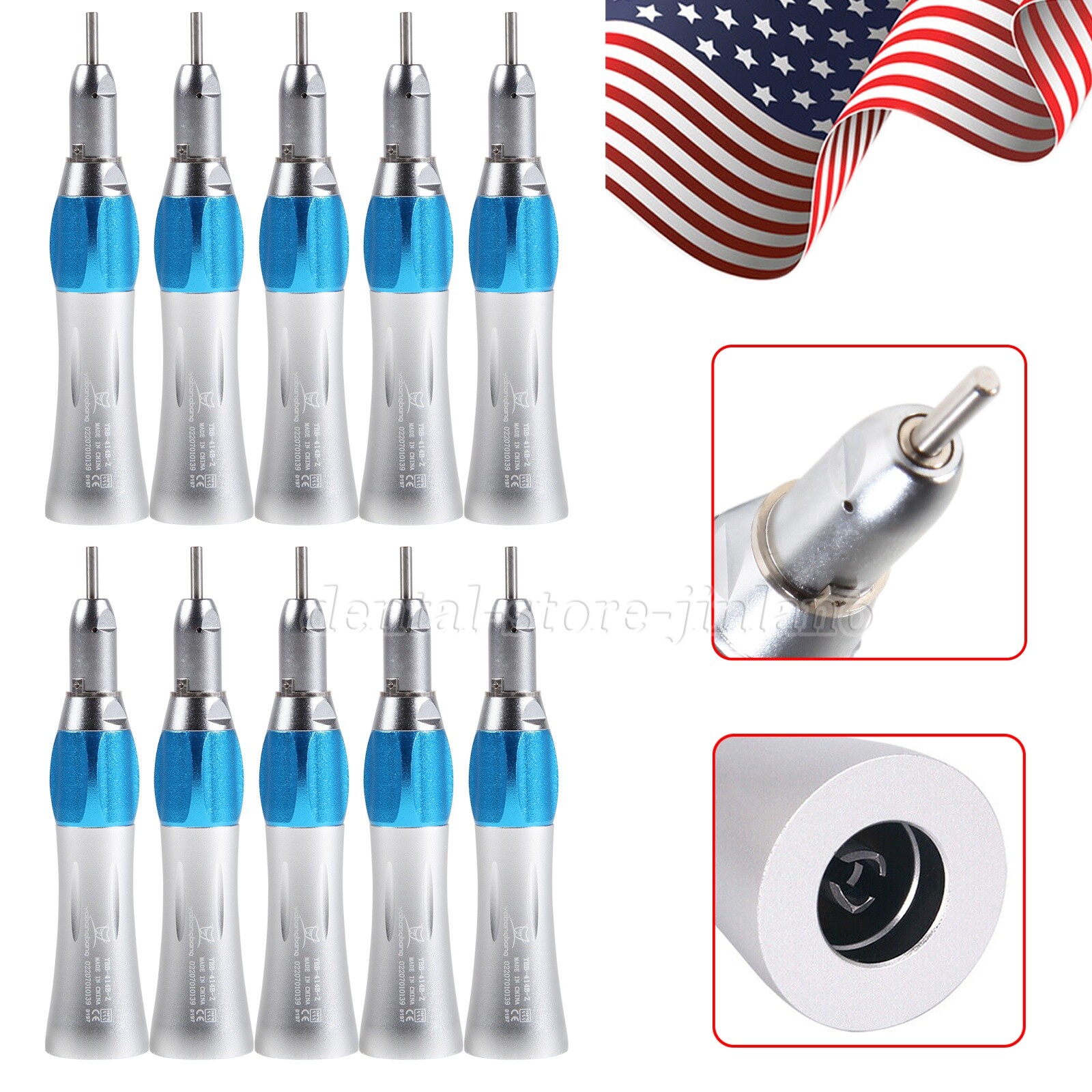 Yabang Dental Slow Low Speed Handpiece Straight Nosecone Air Motor 4Holes