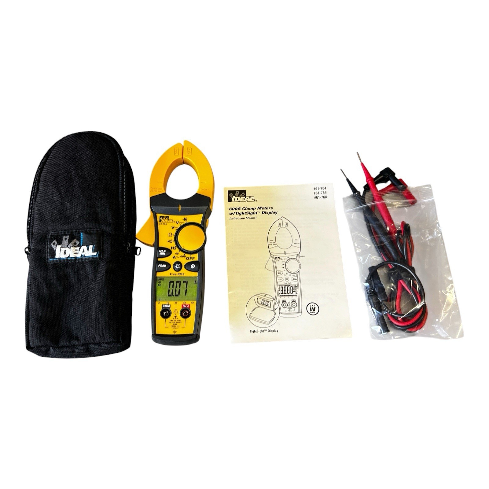 Ideal 61-766 660 Amp 750 VAC 1000 VDC TightSight™ TrueRMS Continuity Clamp Meter