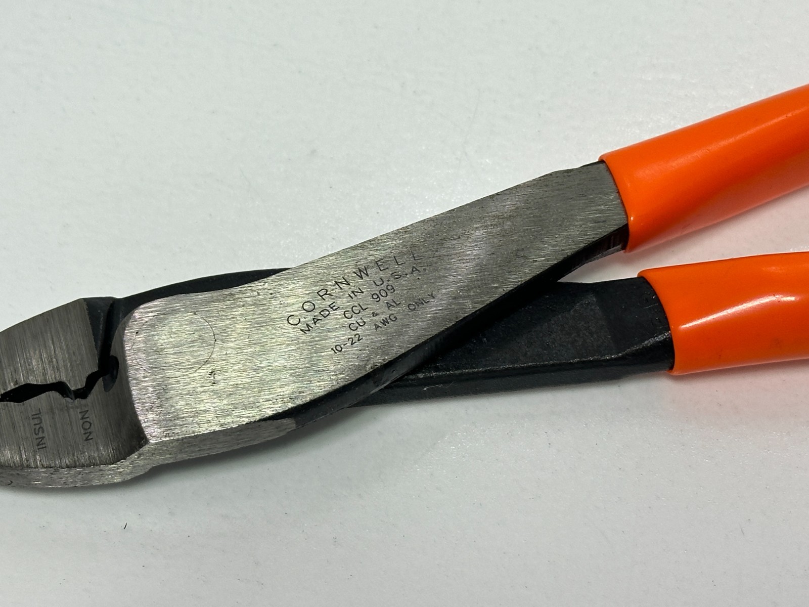 🇺🇸 Cornwell Tools USA CCL909 Crimping & Cutting Pliers, Orange Grip, 10-22 AWG