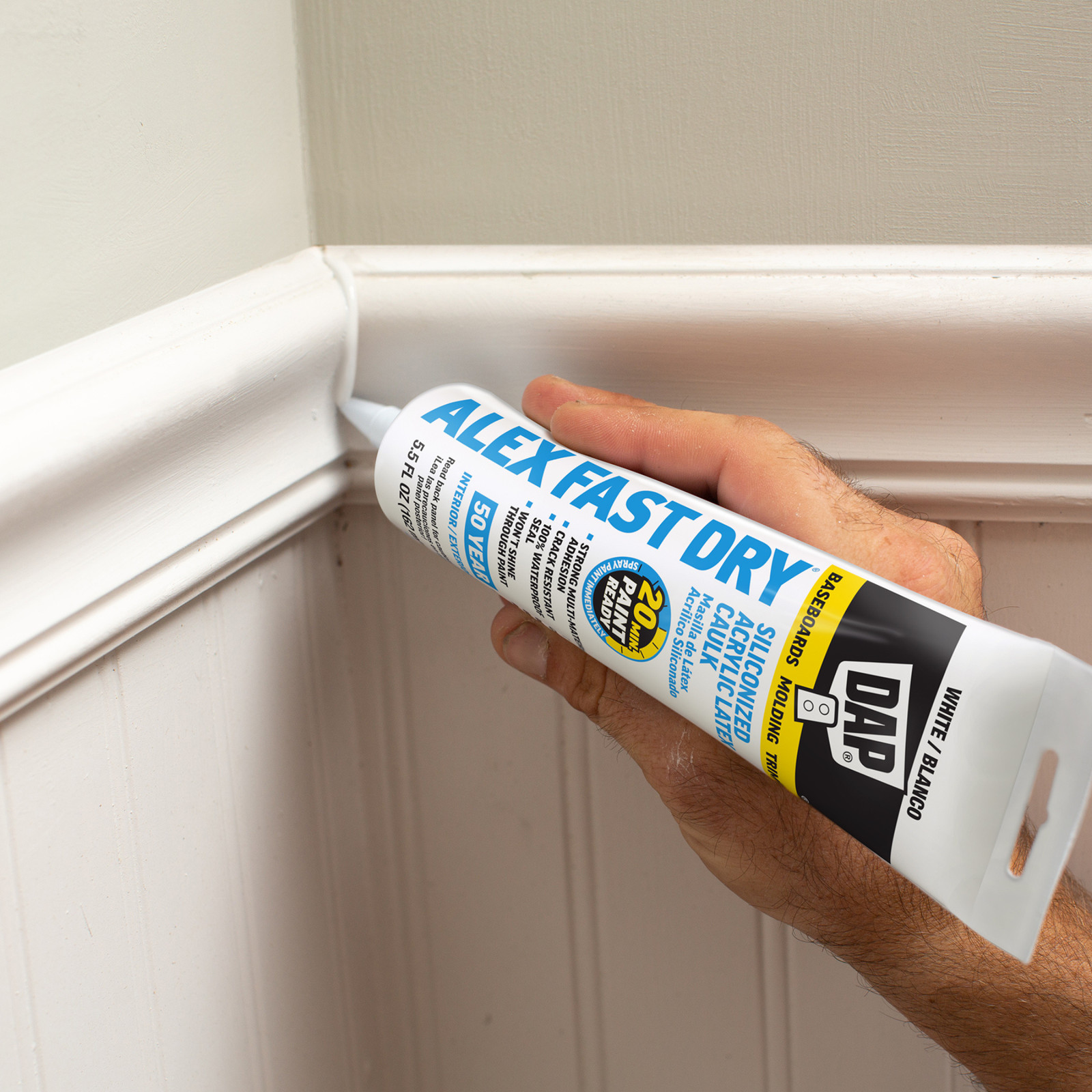 DAP ALEX FAST DRY Acrylic Latex Caulk Plus Silicone: 10.1 fl oz. cartridge White