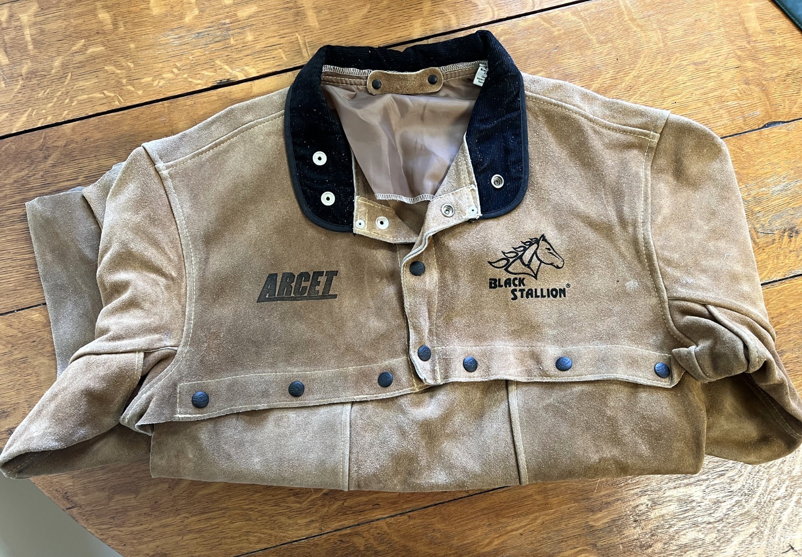 Black Stallion Industrial Cowhide Leather Welding Jacket XL w/ Open Back