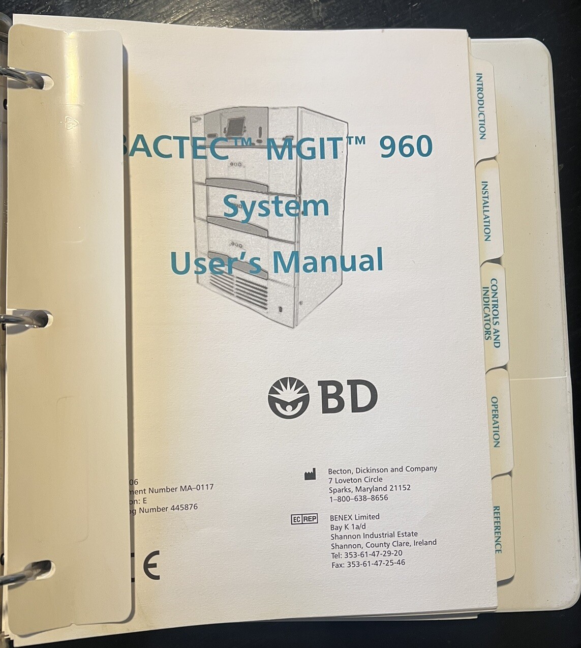 Becton Dickinson BD Bactec MGIT 960 System Users Manual
