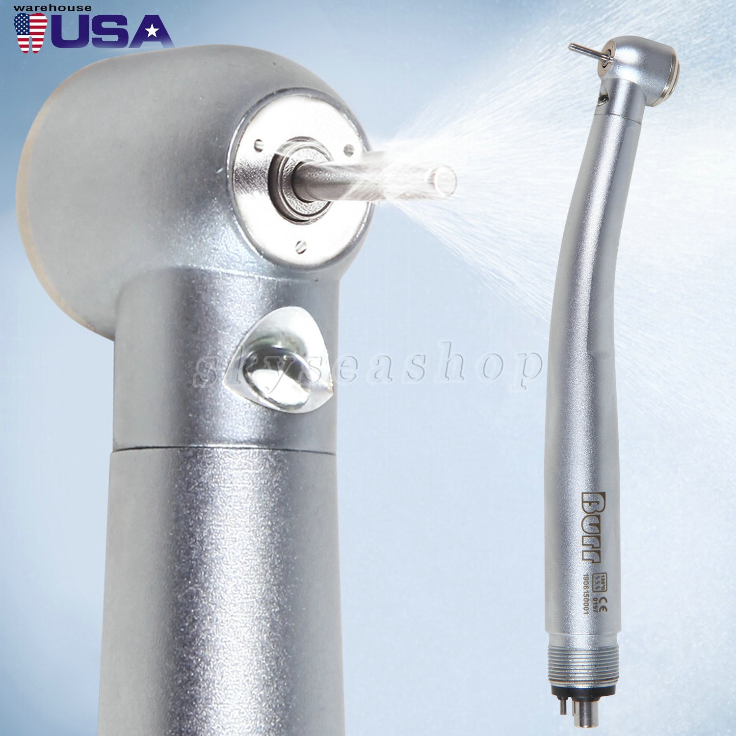 Pieza de mano LED turbina alta velocidad fibra óptica dental for NSK 4 Holes M4