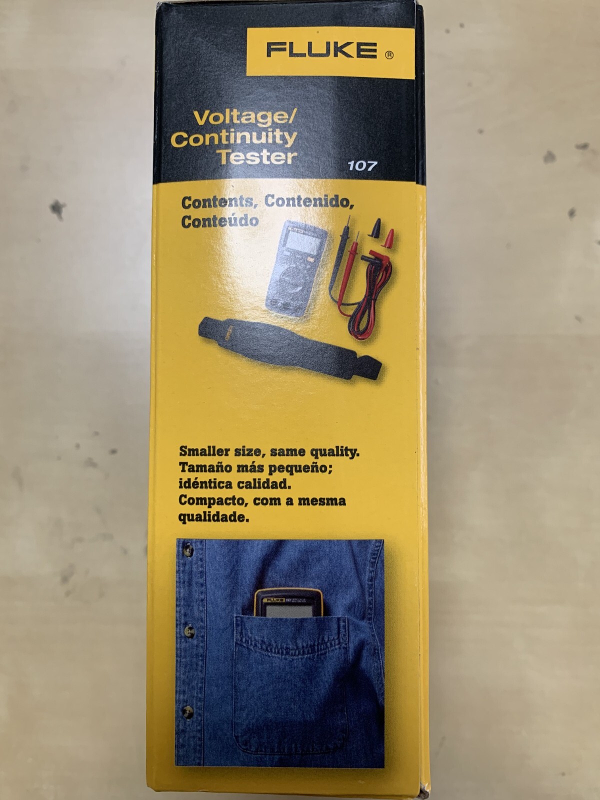 Fluke 107 Digital Multimeter Pocket Size Multi-functional Backlight AC/DC 600V