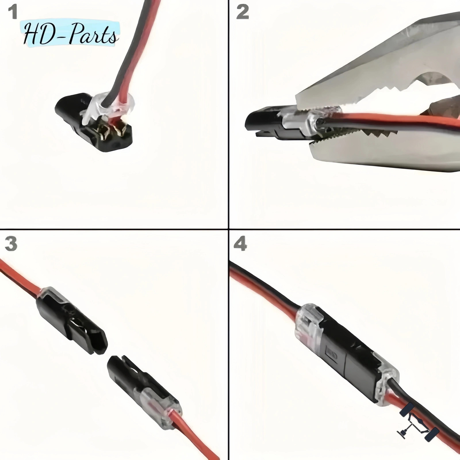 50Pcs 2-Pin Wire Cable Snap Connectors 22-18 AWG For LED Strip Speaker Wiring