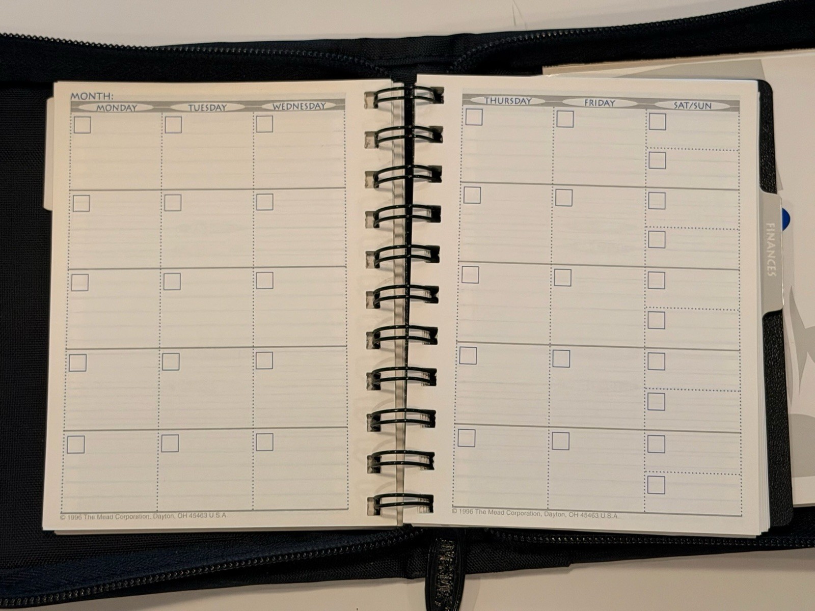 Mead Five Star Mini Fat Little Day Planner Black Vtg 1996 Unused Binder