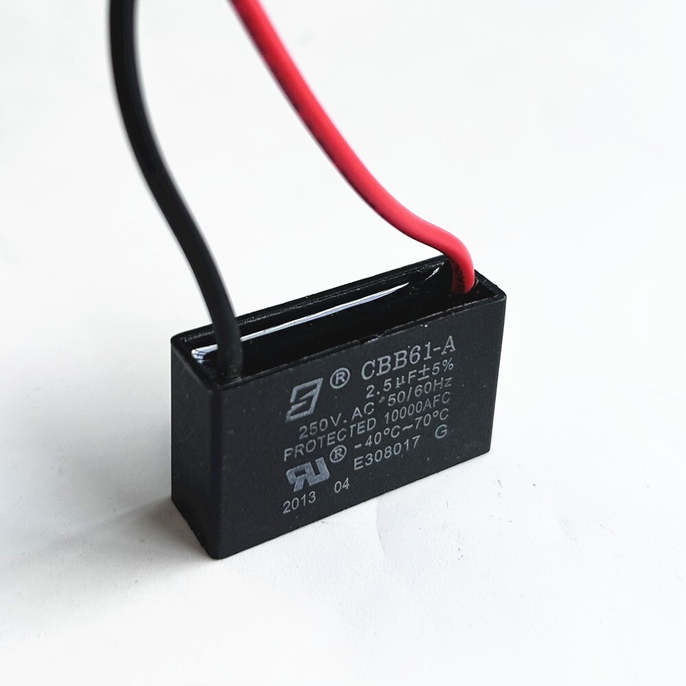CBB61 250V Capacitor 2 wires 2/3/3.5/4/5/5.5/6/6.5/7/8/9/10/12/15/18/20/25/30 UF