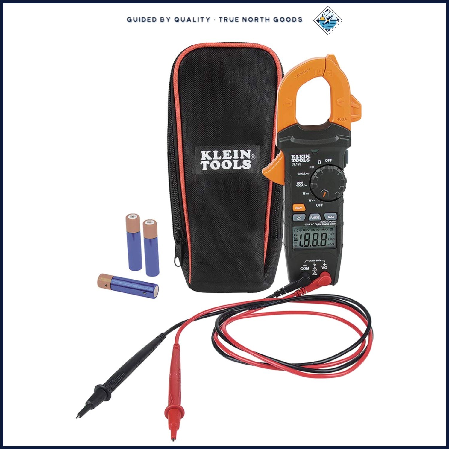 Battery Powered Clamp Meter for AC/DC Voltage, Resistance, and Continuity