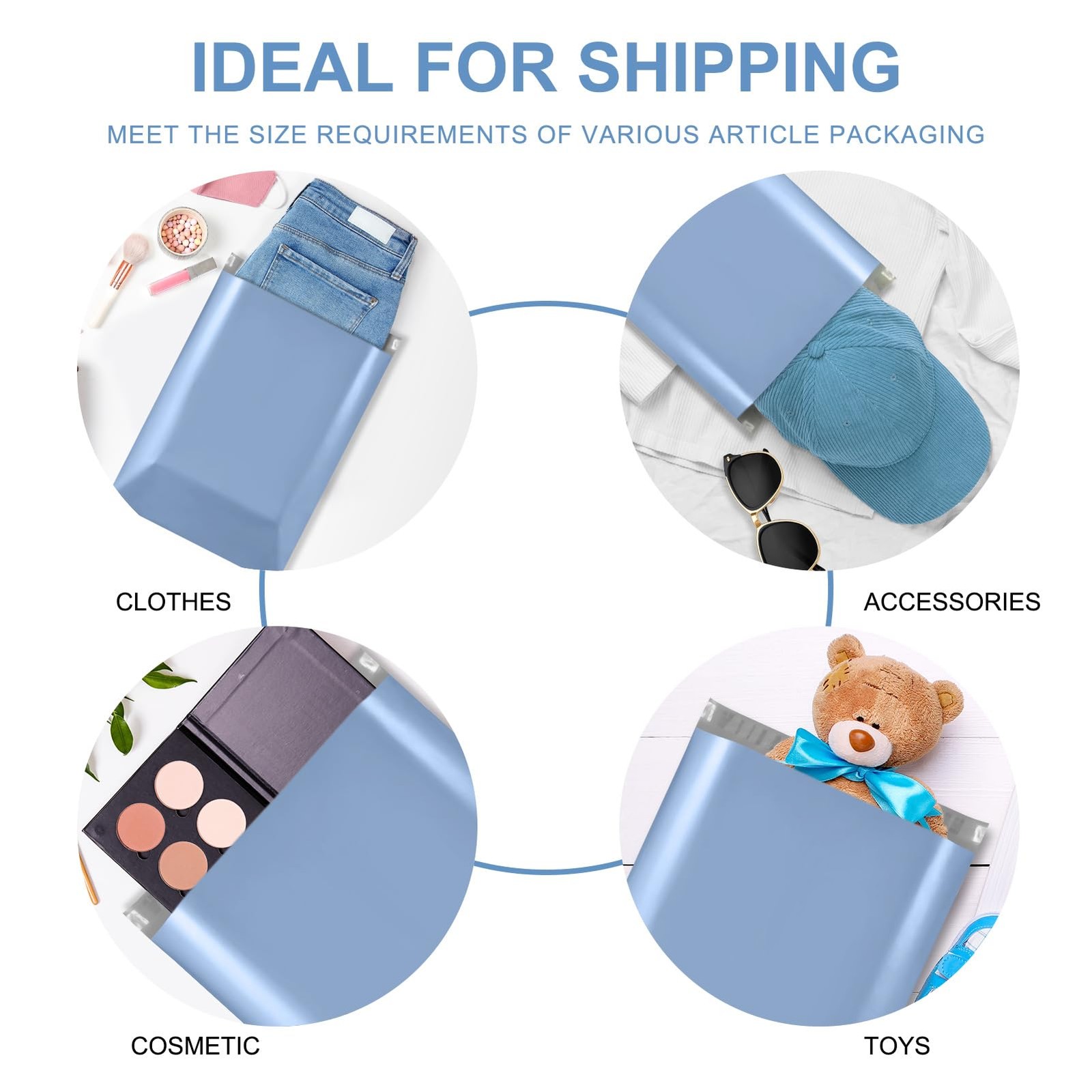 Metronic Poly Mailers 10×13 300 Pcs, Small Shipping 300PC, Light Blue