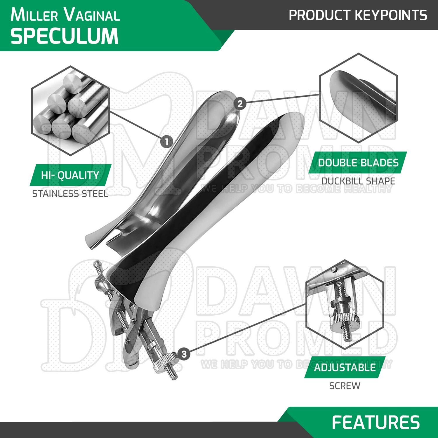 Miller Vaginal Speculum 7.5″ Surgical Obstetrics & Gynecology Inst German Grade