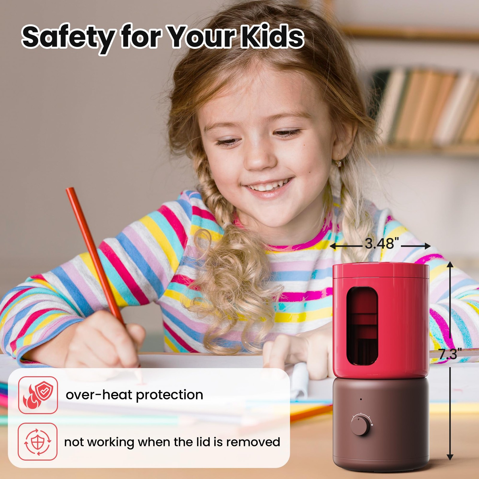 Electric Pencil Sharpener with 5 Adjustable Settings for Artists, Fully Autom…