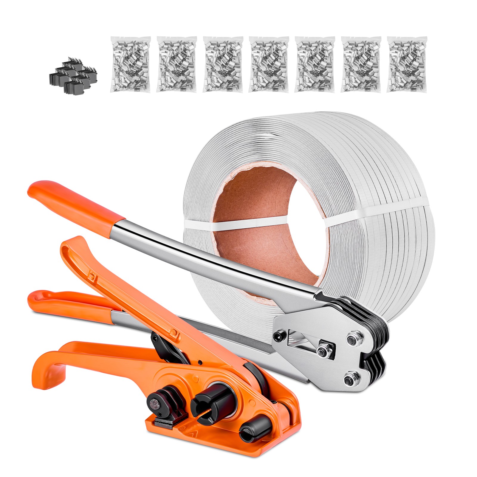 Uimoso 1/2″ PP Banding Strapping Kit w/3200ft Strap 1000 Seals,50 Edge Protector