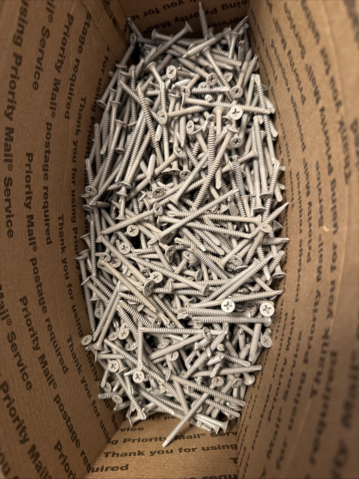 (17 Lbs )2 3/8” Phillips Self Tapping Screws Bulk AssortedMetal Screw Lot Gray
