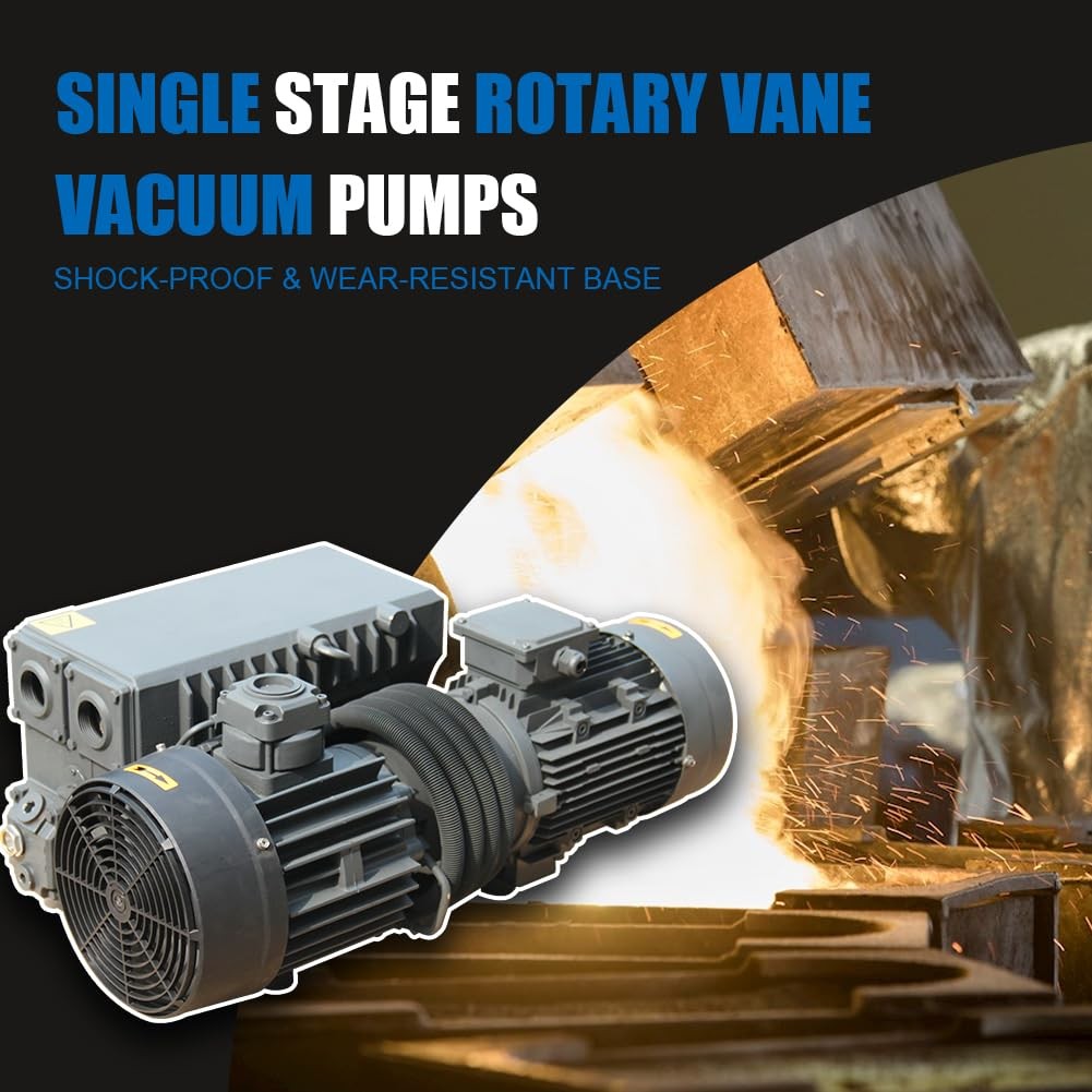 58.4 CFM 460V 3PH Rotary Van Oil Single Stage Vane Vacuum Pump Air Pump Vacuum