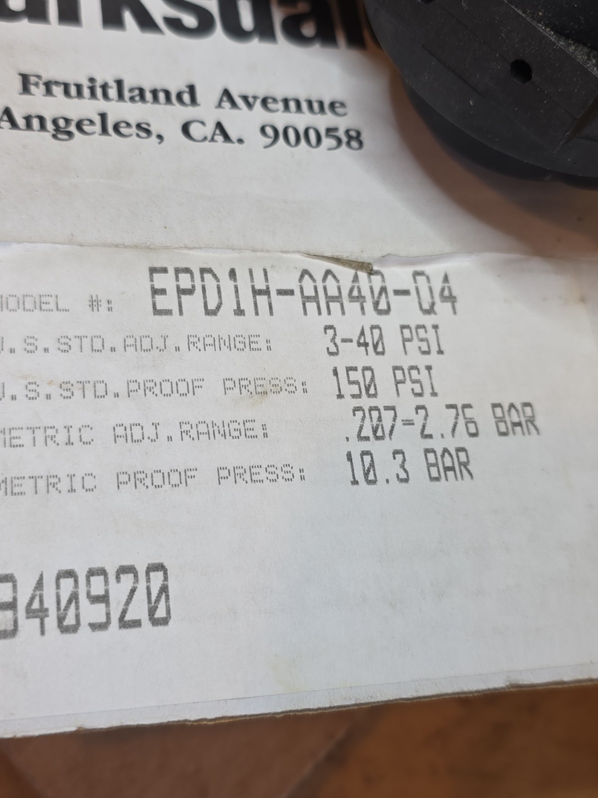 NEW BARKSDALE EPD1H-AA40-Q4 DIFFERENTIAL PRESSURE SWITCH 3-150 PSI 250VAC 28VDC