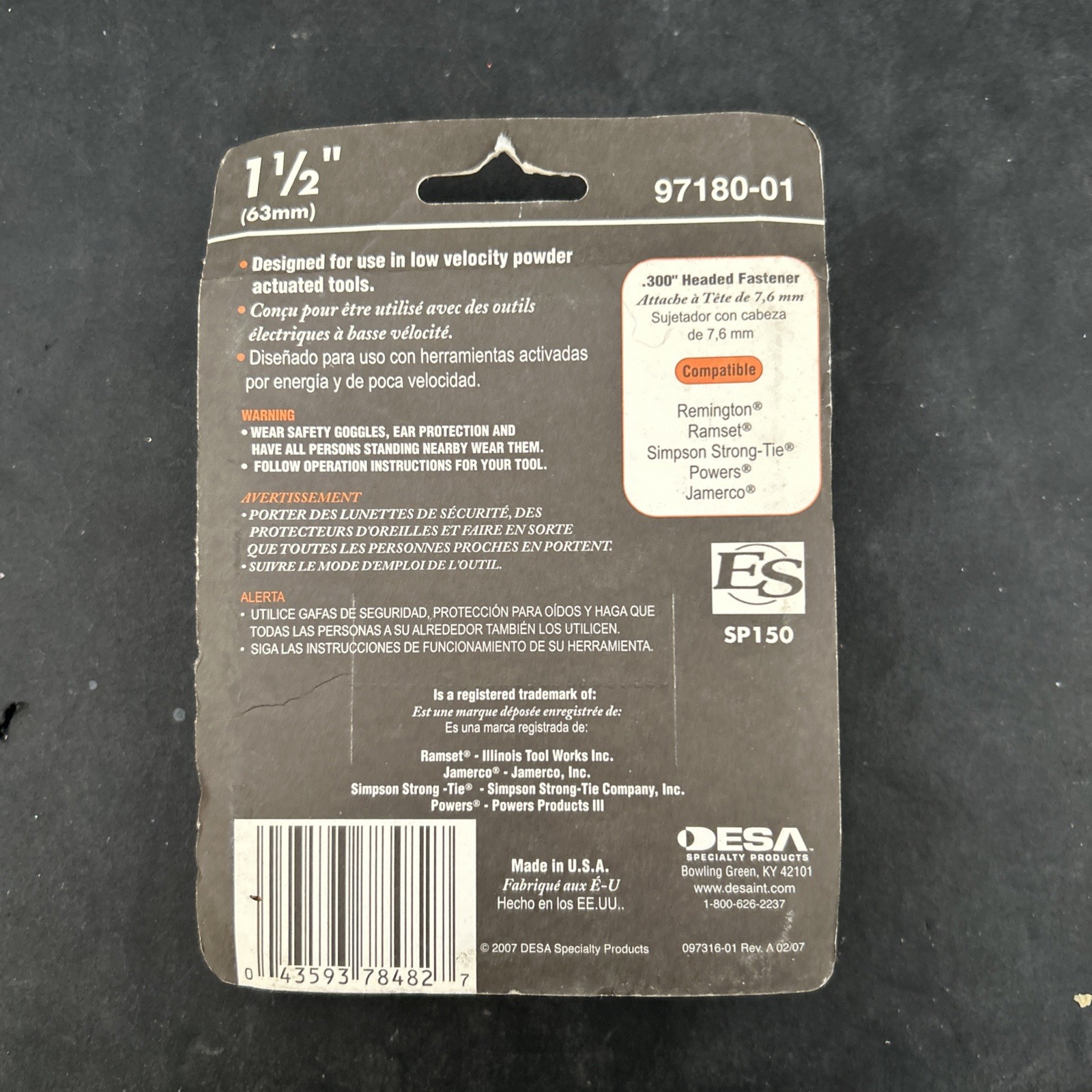 Lot Of 4 NEW Remington Ramset 1-1/2″ Low Velocity Power Fasteners #58050 25 Qty