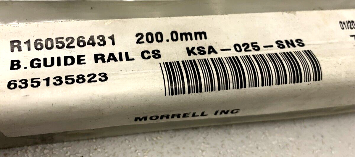 REXROTH R160526431 BALL GUIDE RAIL CS w/CAPS KSA-25-SNS 200.0MM **NEW**