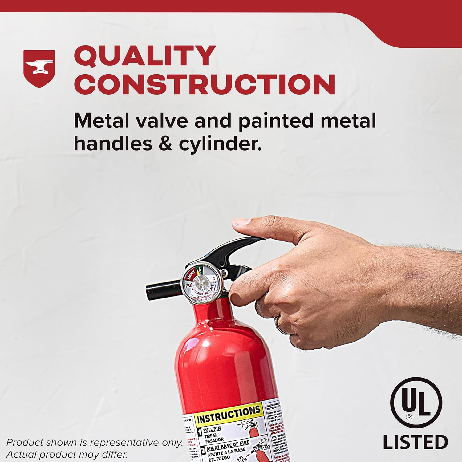 Fire Extinguisher for Home & Office Use, 5-B:C, 3.2 Lbs., USCG Approved with …