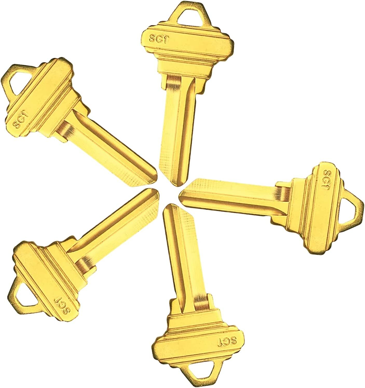 10PCS SC1 KEY BLANKS FOR LOCKSMITH FITS SC1KSET BRASS FINISH SC1 KEY BLANK