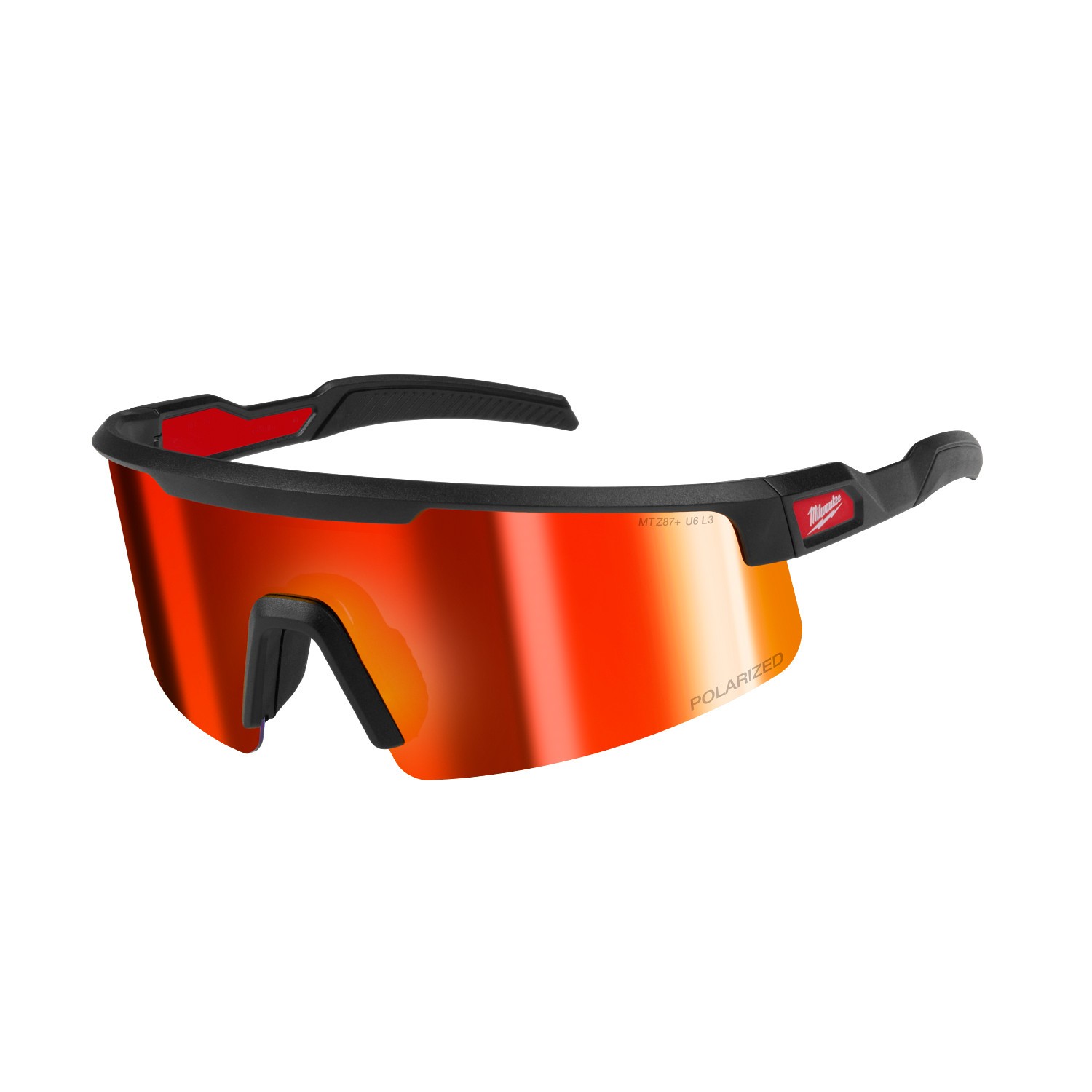 Milwaukee 48-73-2501 Polarized Wrap Around Safety Glasses Red Mirrored
