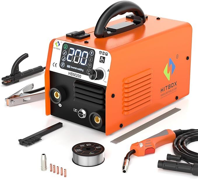 HITBOX HBM200 3IN1 MIG Welder 110V Gasless MMA IGBT Inverter Welding Machine