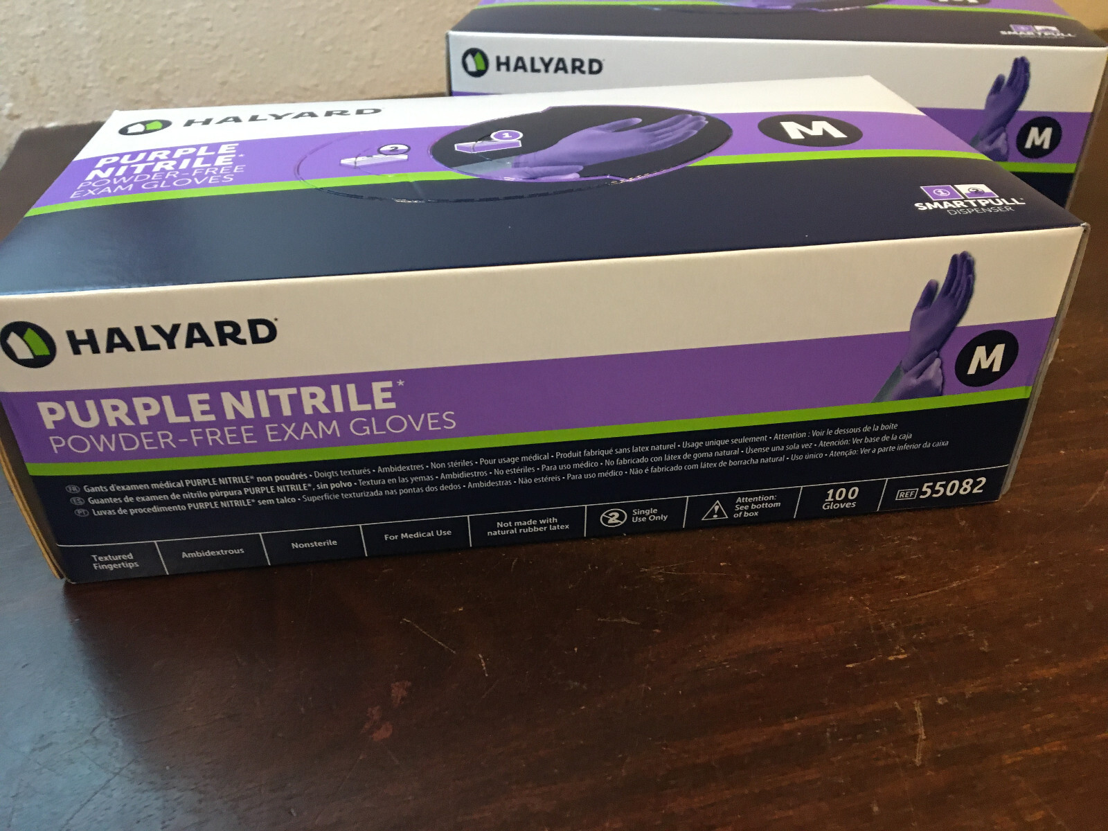 2 Boxes HALYARD PURPLE NITRILE EXAM GLOVES Powder-Free, Size: M Exp 10/24