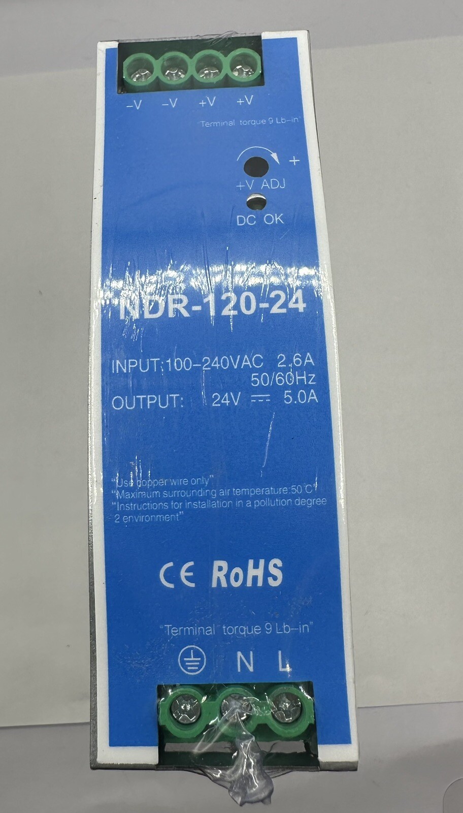 NEW Industrial DIN Rail Power Supply NDR-120-24 ouput 24 Volt 5 Amp 240 Watt