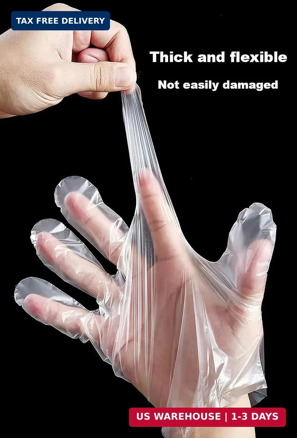 400 Count Disposable Poly Plastic Gloves for Cooking, Food Prep and Food Service