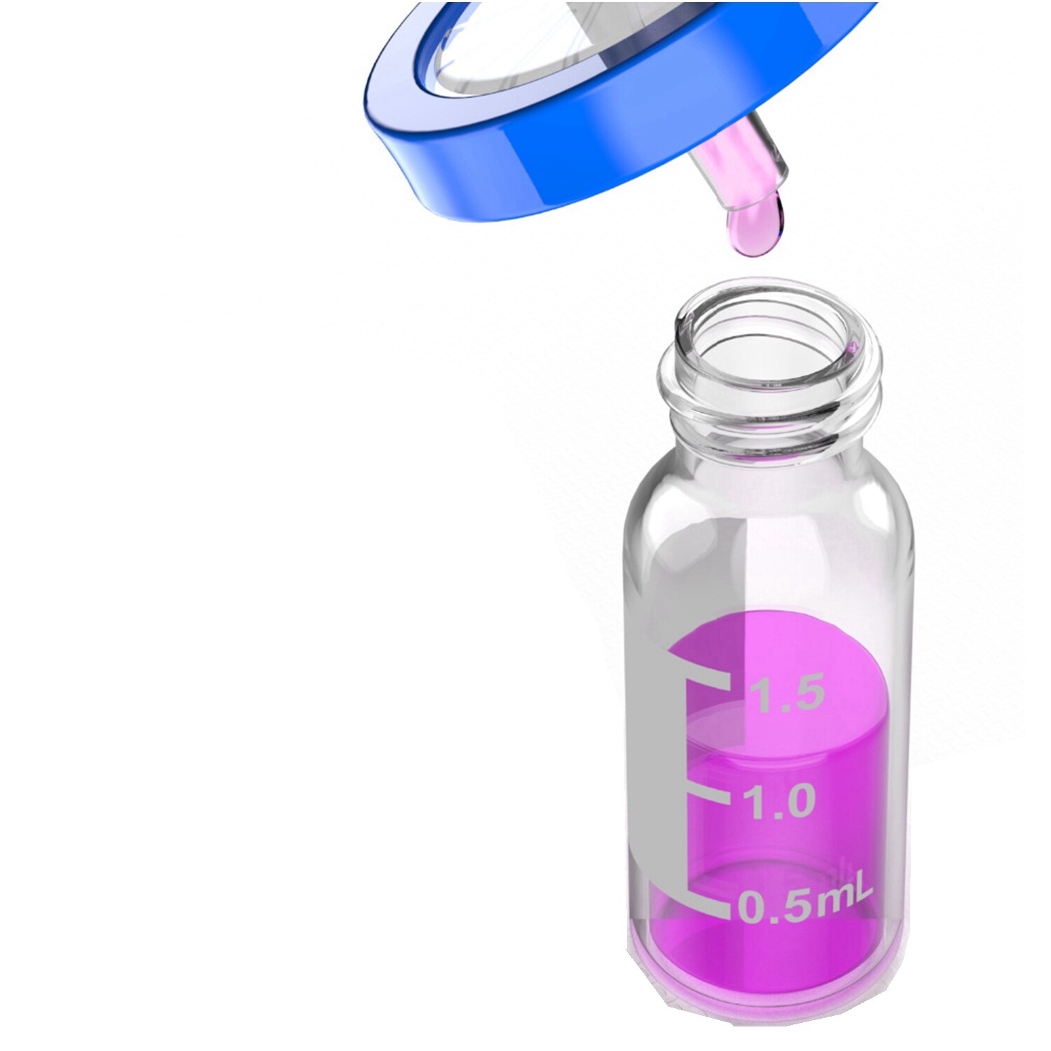 50000PCS 2ml Auto-Sampler Vials 9-425 Clear Glass Bottles Screw Top Writing Area