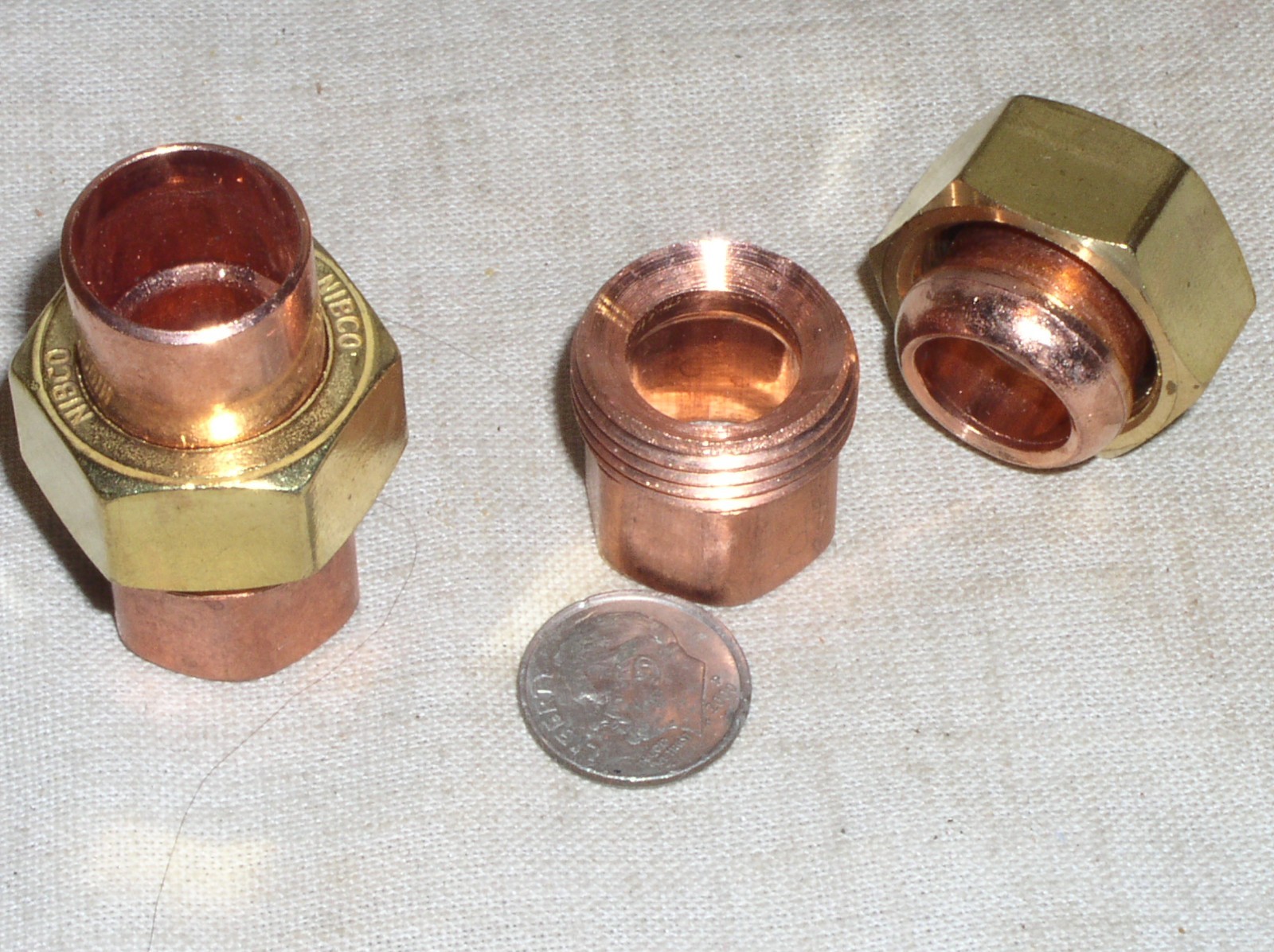 2 NEW NIBCO 1WLJ7 1/2” INCH WROT COPPER UNION SWEAT SOLDER FITTING FREE SHIP
