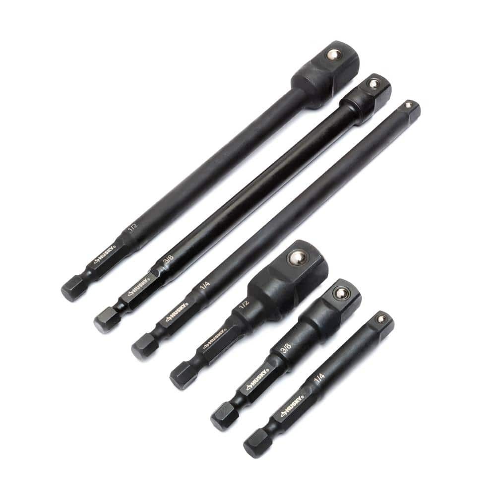 Husky 1/4 in. Drive Impact Driver Socket Adapter Set (6-Piece)