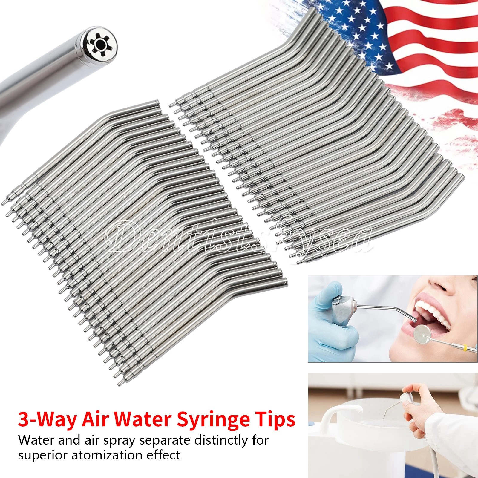 250 Air Water Spray Dental 3 Way Syringe Tips For 3 Way Tube Nozzles Tips /Tube