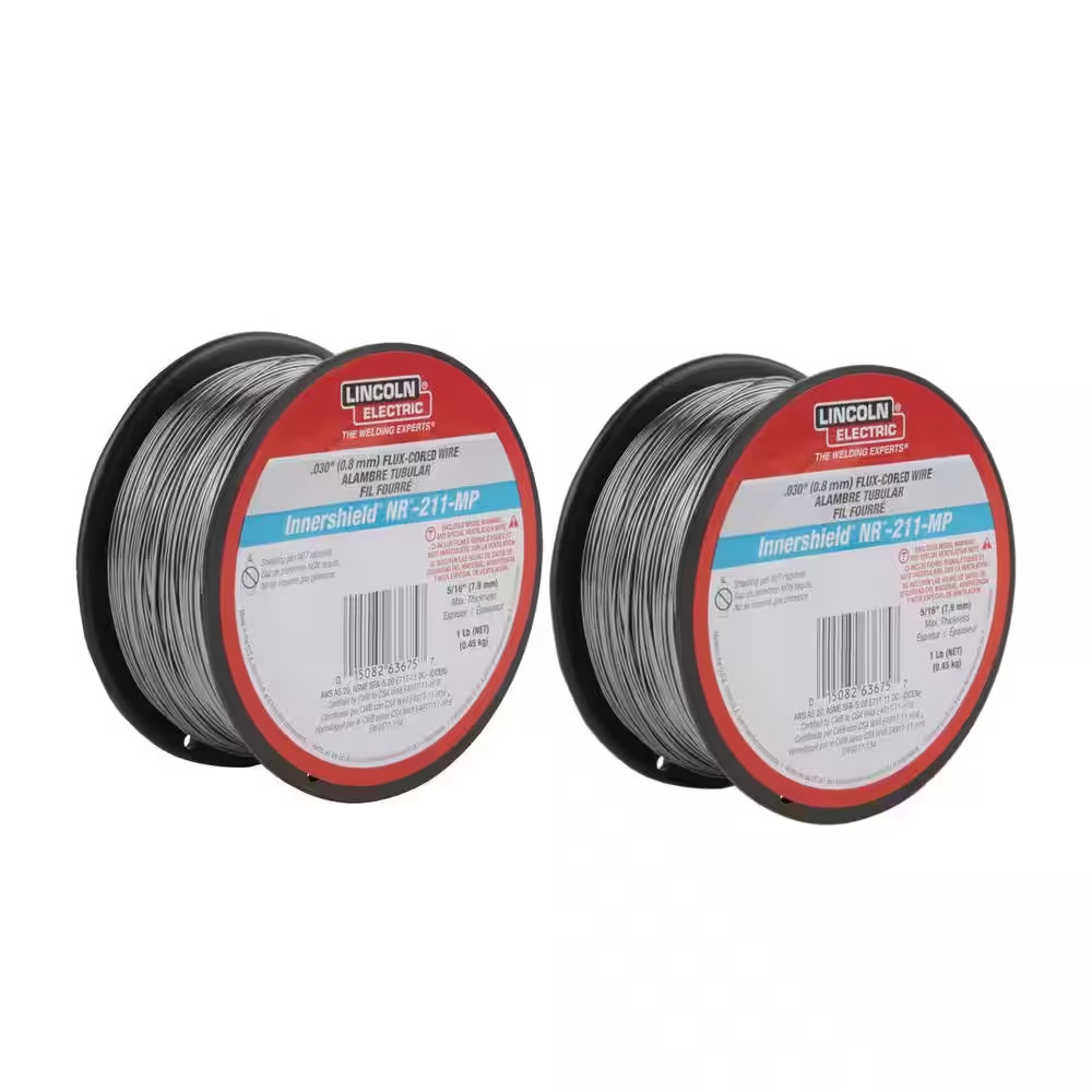0.030 in. NR211-MP Flux-Core Welding Wire for Mild Steel – Two 1 lb. Spools NEW