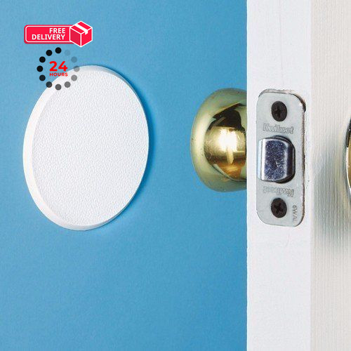 Wideskall® White Round Door Knob Wall Shield 3″ inch Standard Size,